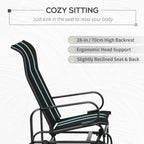 Patio Glider with Breathable Mesh Fabric, Outdoor Garden Rocking Gliding Seat, Black