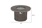 Tenaya Round Wicker Fire Pit Table – Wood-Grain 42"