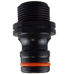 Male Tap Connector 3/4" BSPM - Max Flo, Black/Orange