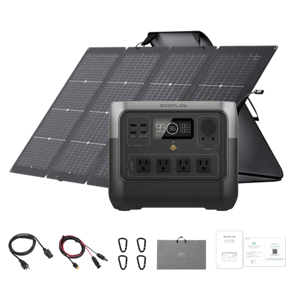 EcoFlow RIVER 2 Pro Solar Generator + 220W Bifacial Portable Solar Panel