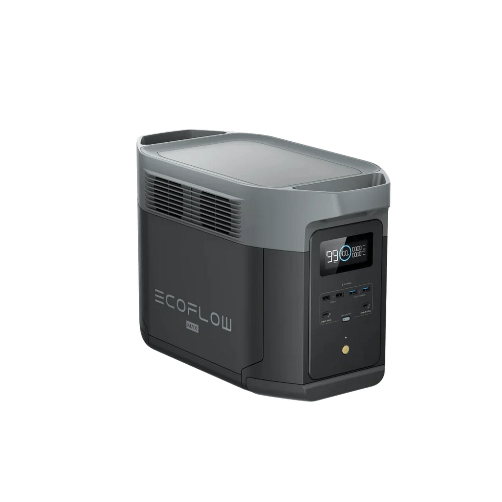 EcoFlow Delta 2 Max 2048Wh 2400W LiFePO4 Solar Generator + 200W Rigid Monocrystalline Solar Panels Kit
