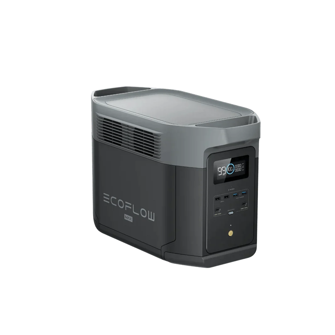 EcoFlow Delta 2 Max With 2 Extra Batteries 6144Wh 2400W LiFePO4 Solar Generator + 200W Rigid Monocrystalline Solar Panels Kit