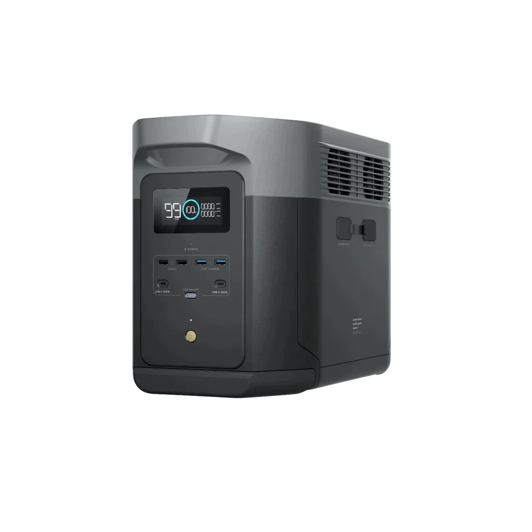 EcoFlow Delta 2 Max With Extra Battery 4096Wh 2400W LiFePO4 Solar Generator + 200W Rigid Monocrystalline Solar Panels Kit