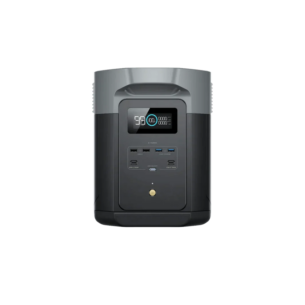 EcoFlow Delta 2 Max 2048Wh 2400W LiFePO4 Solar Generator + 200W Rigid Monocrystalline Solar Panels Kit