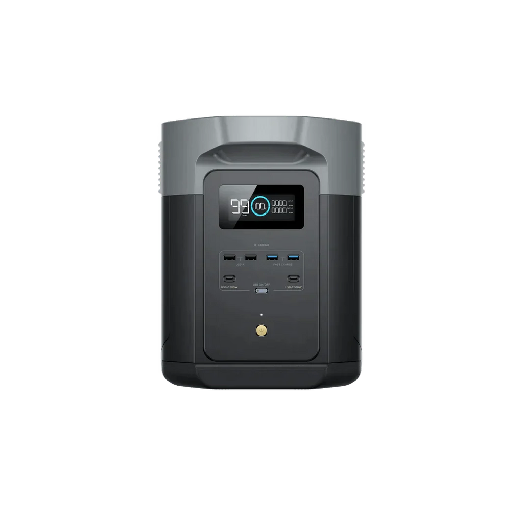 EcoFlow Delta 2 Max With 2 Extra Batteries 6144Wh 2400W LiFePO4 Solar Generator + 200W Rigid Monocrystalline Solar Panels Kit
