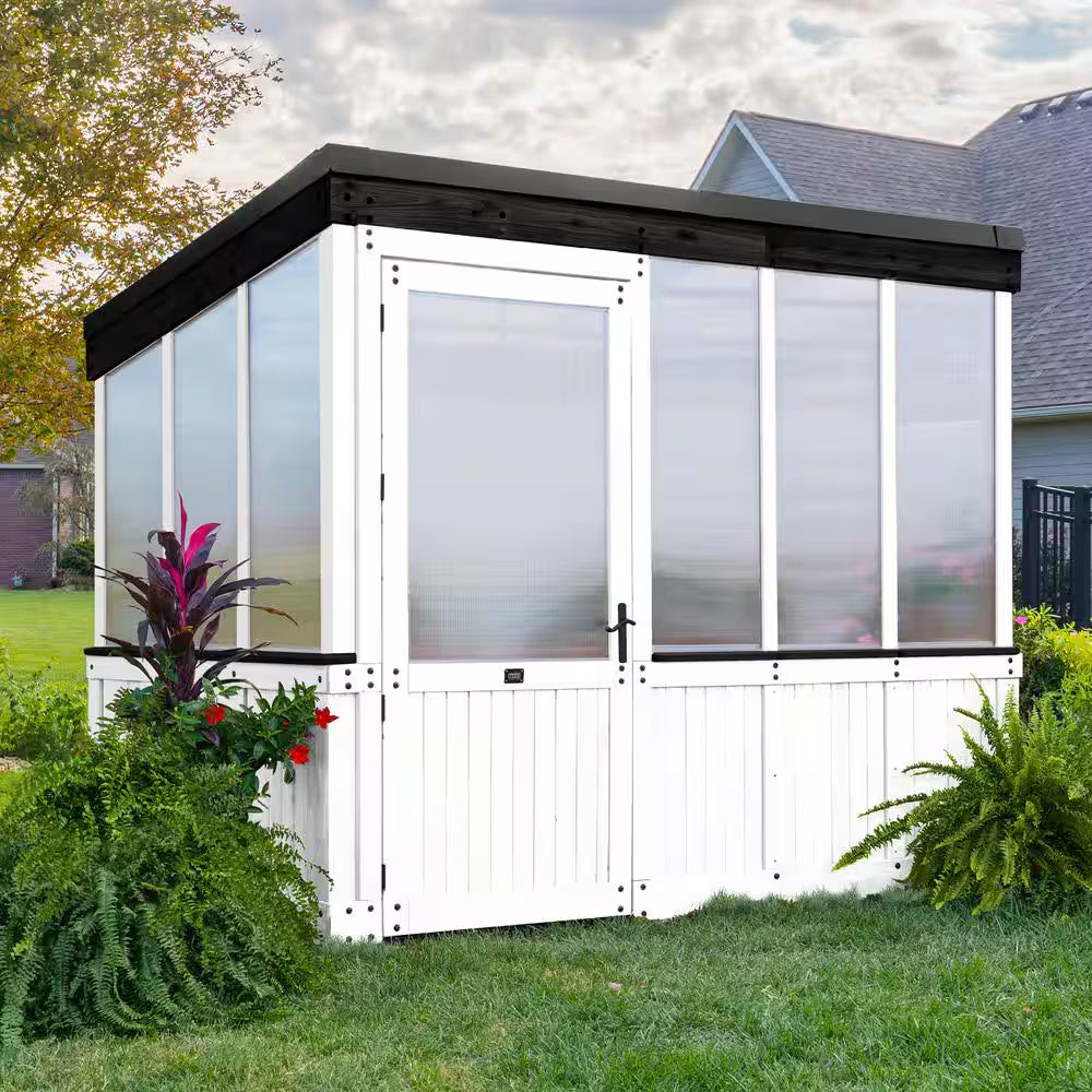 Willow White 6 x 9 ft Cedar Modern Greenhouse