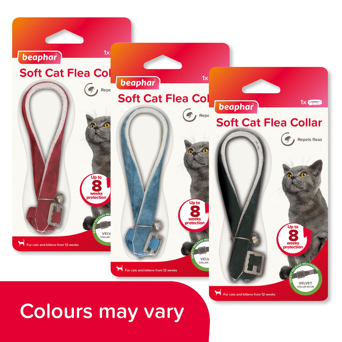 Beaphar Cat Flea Collar with Safety Elastic & Bell