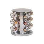 12 Glass Jar Revolving Stainless Spice Herb Rack Organiser Countertop 12pcs Jars Set
