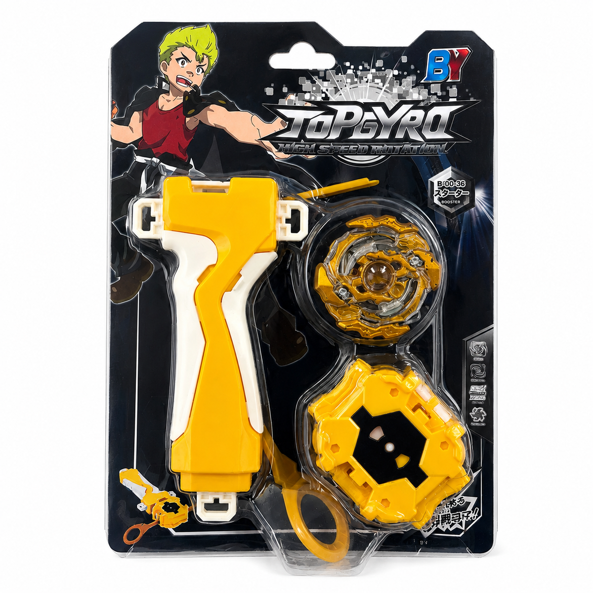 2PK Kids Spinning Top Battle Toy Set with Launcher High Speed Gyro Random Colour