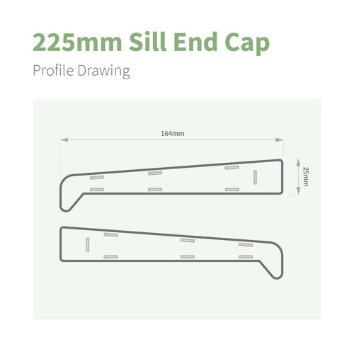 225mm Profile 22 Window Sill End Caps