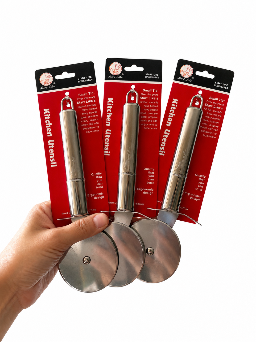 3PCS Stainless Steel Pizza Cutter Wheel Pizza Pastry Cutter Kitchen Tool