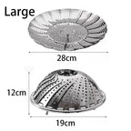 Stainless Steel Steamer Basket Folding Multi-Function Steam Tray Plate Vegetable