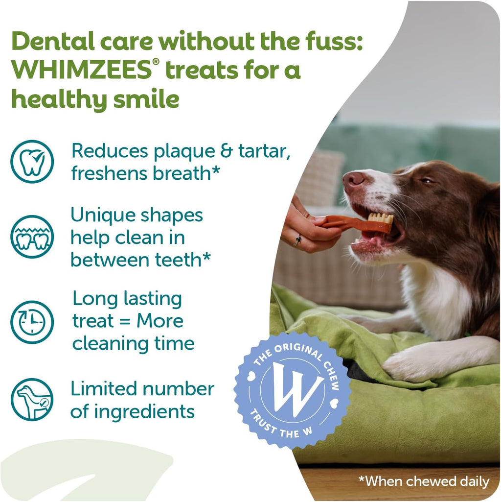 Whimzees Natural Daily Dog Dental Care Chews Treats – Multi Shapes & Sizes