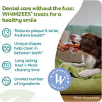 Whimzees Natural Daily Dog Dental Care Chews Treats – Multi Shapes & Sizes