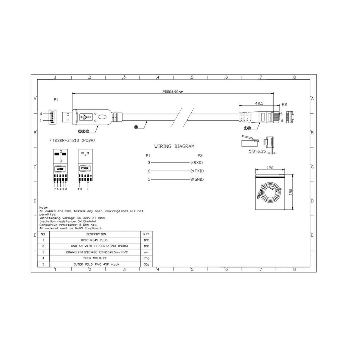 EG4 RS232 Firmware Update Cable - LL