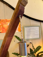 Oak Stave Table Lamp | Curved Wooden Bedside & Living Room Lamp UK
