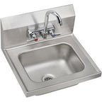Open Box - Elkay CHSB1716C 16-3/4" Single Basin Wall Mounted Stainless Steel Lavatory Sink with High-Arc Commercial Faucet - Includes Drain