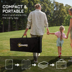 Reversible Rug with Carry Bag, 9' x 12' Waterproof Portable RV Camping Carpet, Green & Cream
