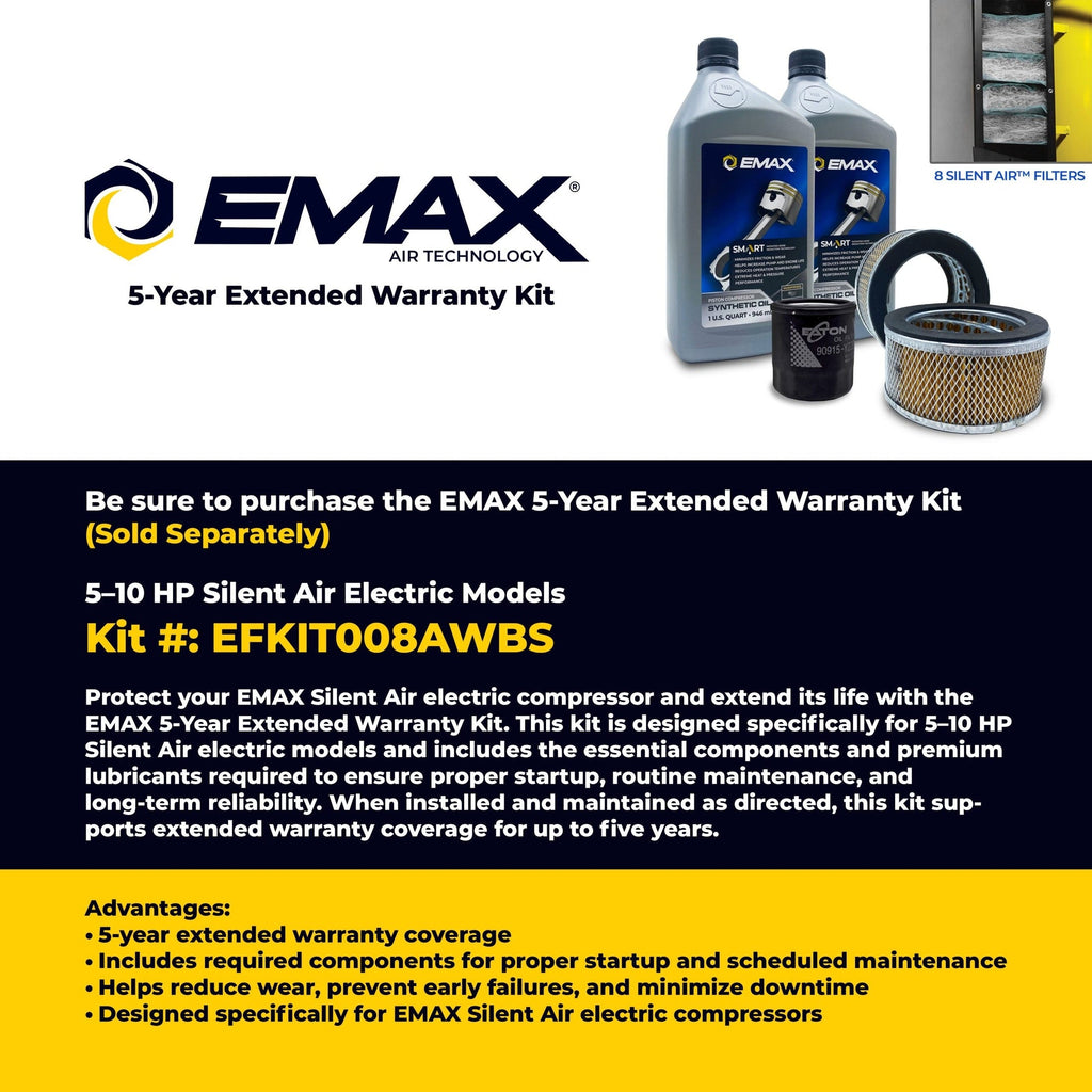 EMAX 7.5 HP 120-Gallon Two-Stage Air Compressor ESP07V120V3PK-460