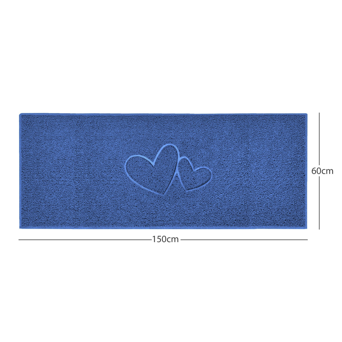"Double Heart" Embossed Loofah Textured Spaghetti Doormat