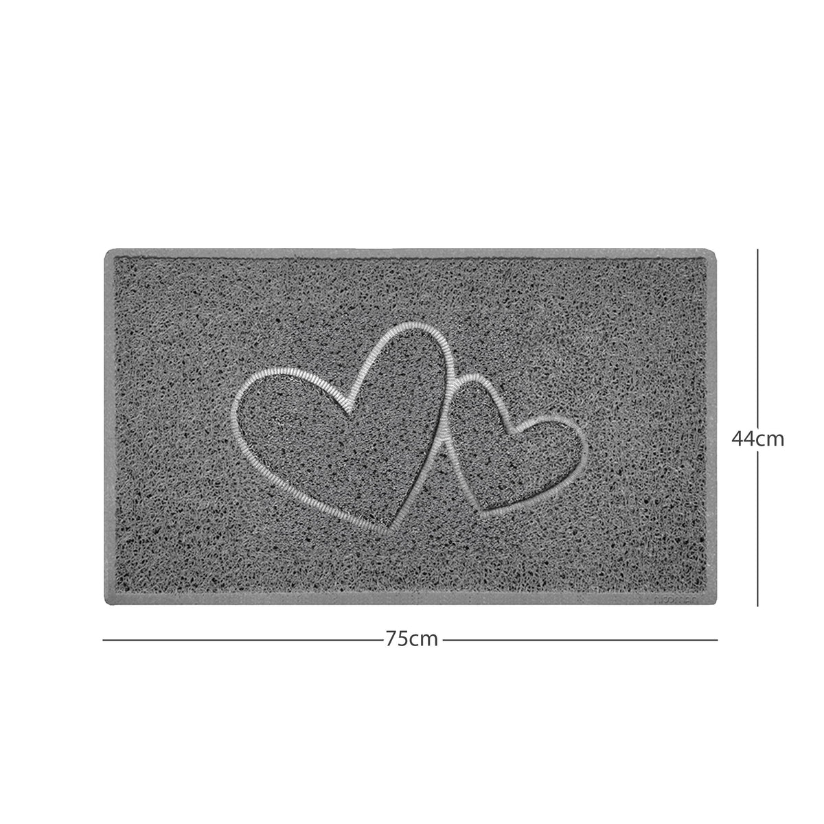 "Double Heart" Embossed Loofah Textured Spaghetti Doormat