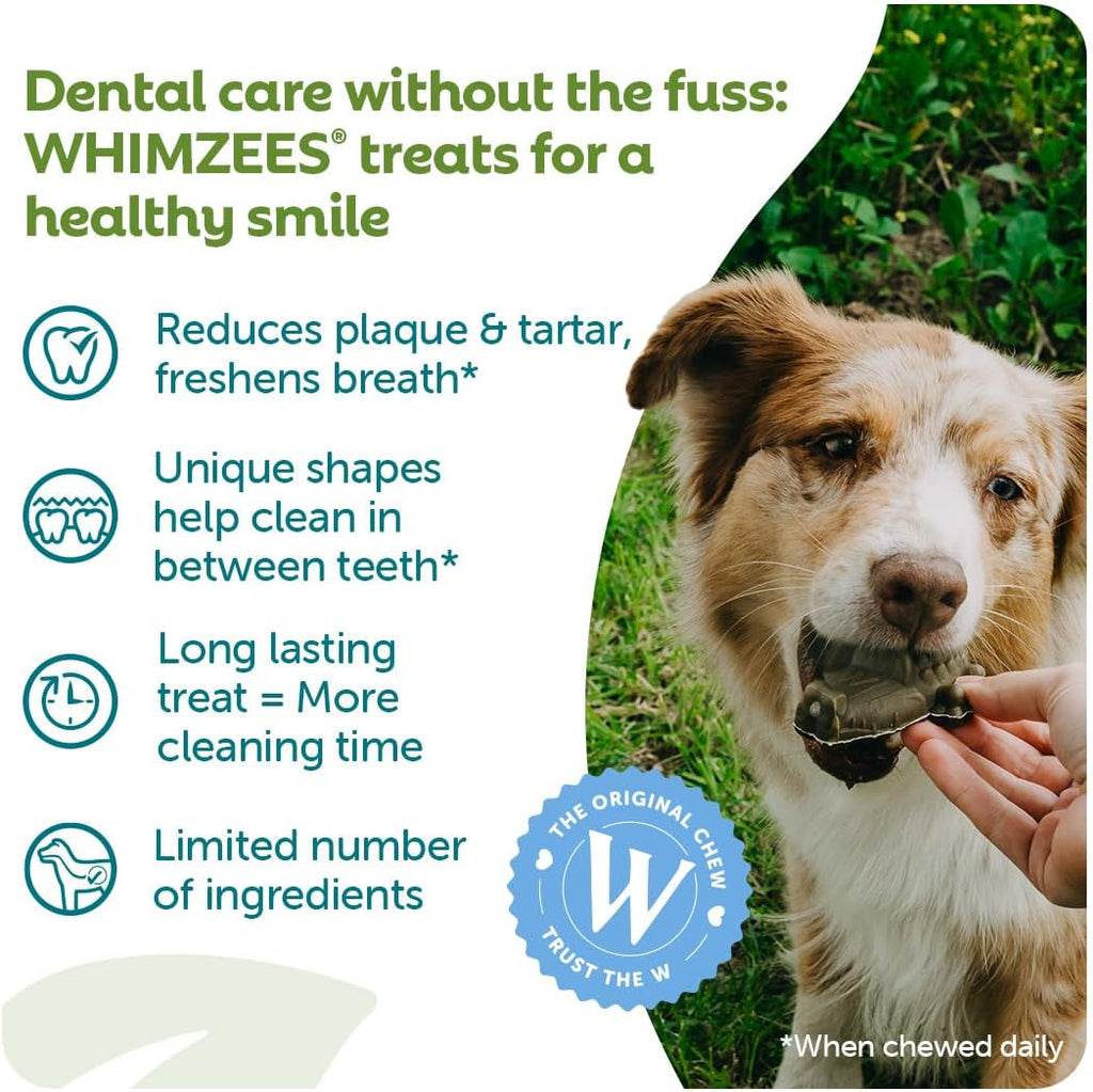 Whimzees Natural Daily Dog Dental Care Chews Treats – Multi Shapes & Sizes