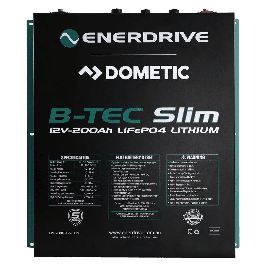 Enerdrive 12V 200Ah ePower B-TEC Slimline Lithium Battery