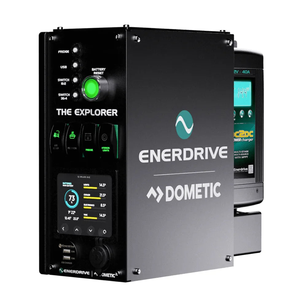 Enerdrive Left-Hand 40DC + Simarine Battery Monitor Explorer Canopy Power System