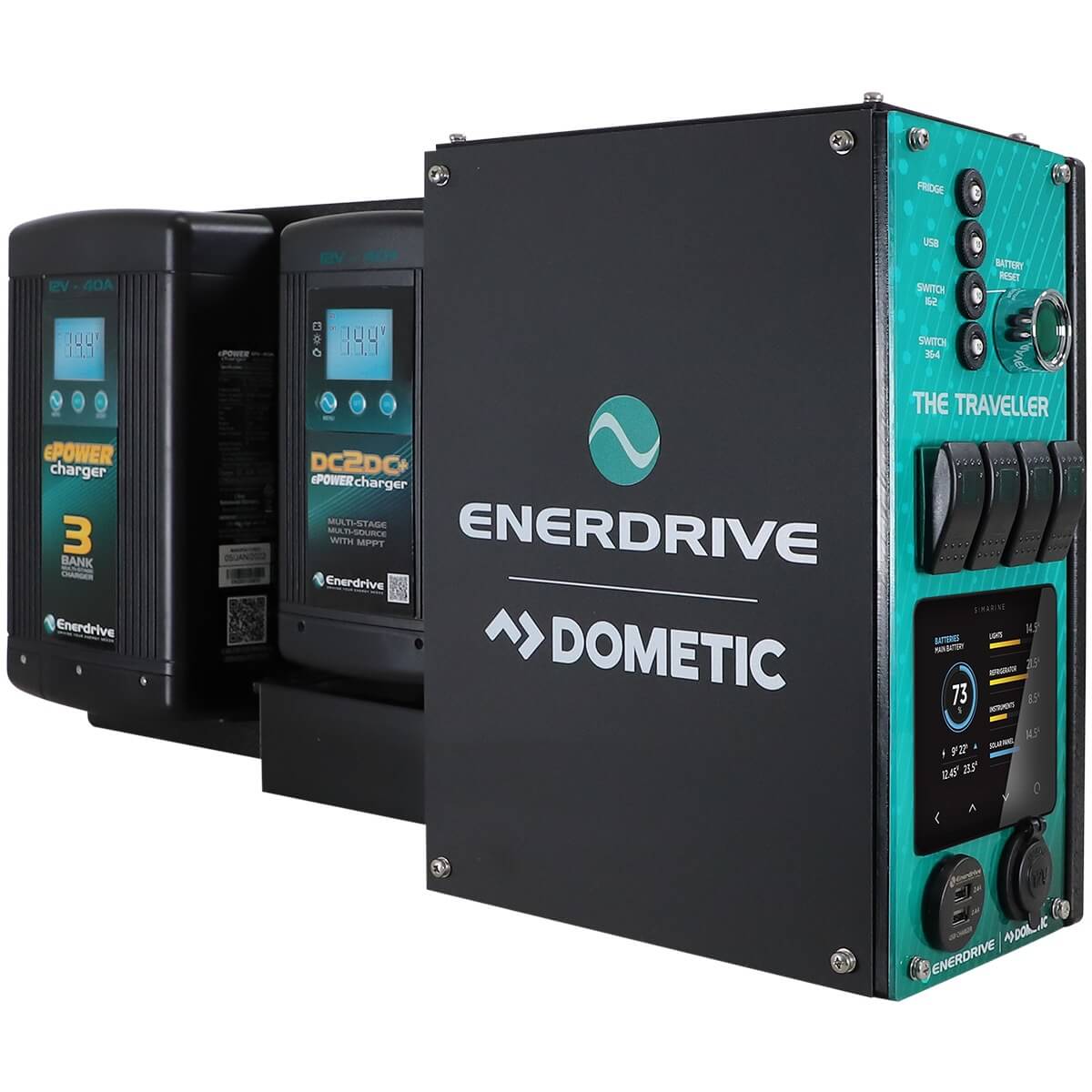 Enerdrive Left-hand 40AC 40DC + Simarine SCQ50 Traveller Canopy Power System