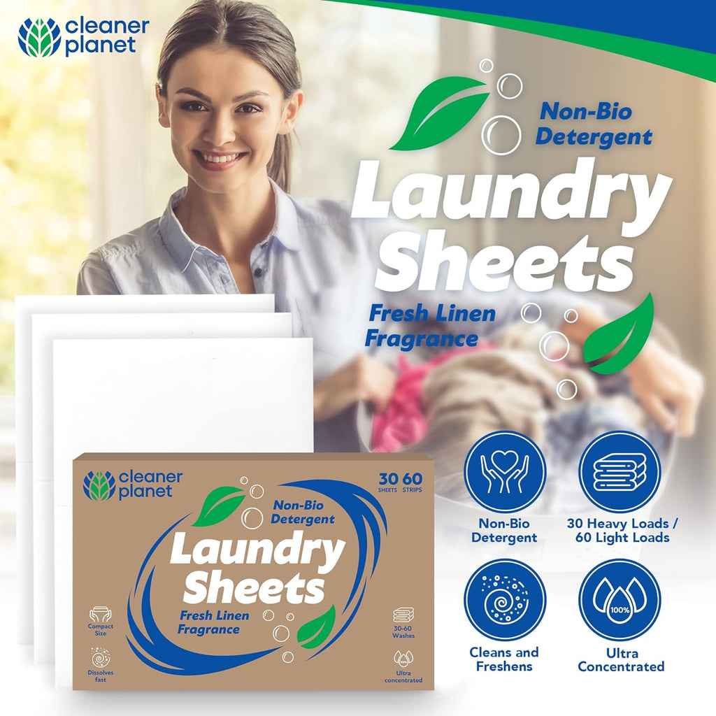 Unscented Laundry Detergent Sheets | Non Bio Unfragranced | 30 Pack