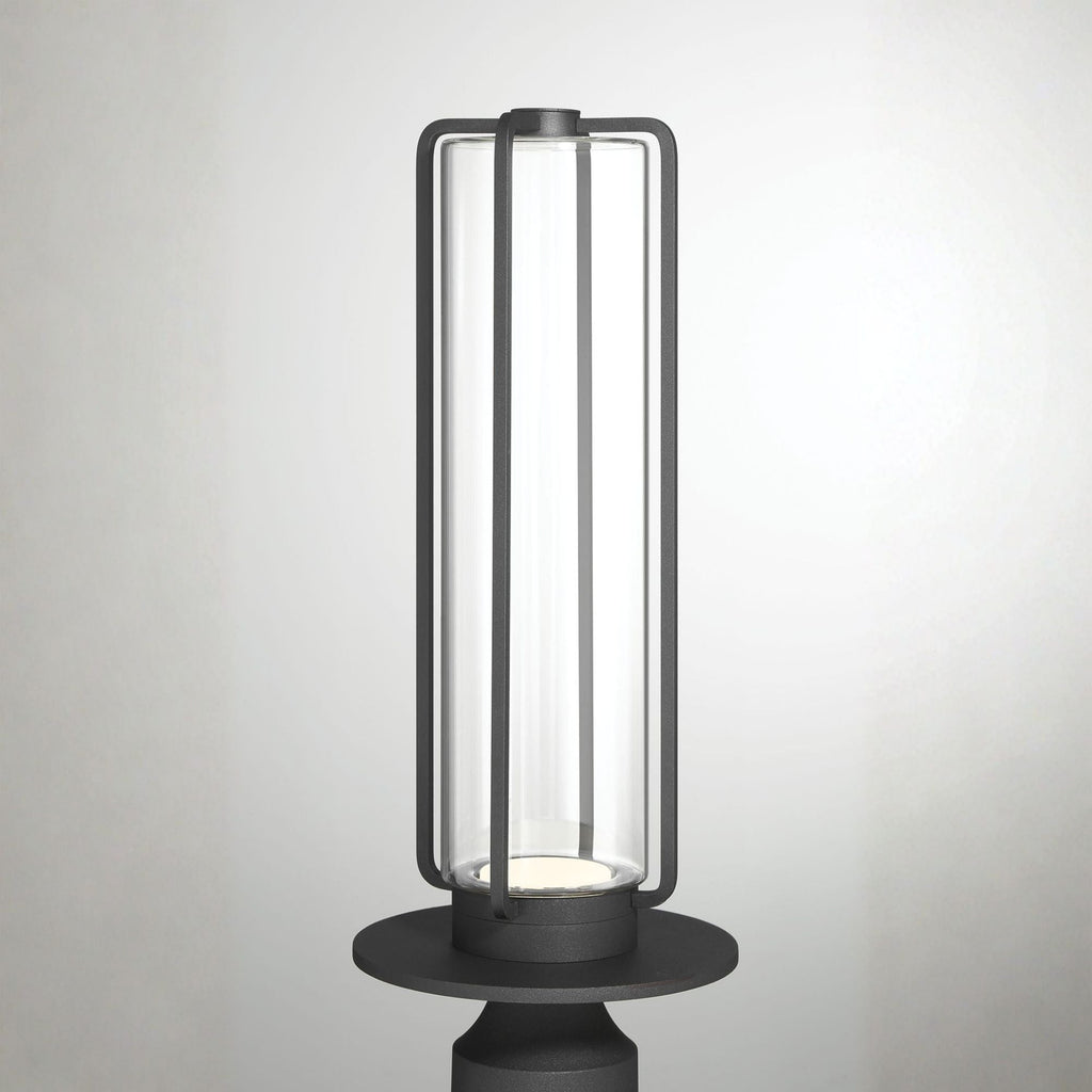 Eurofase Florin 16.25 in. Outdoor Post Light, Sand Black, Integrated LED