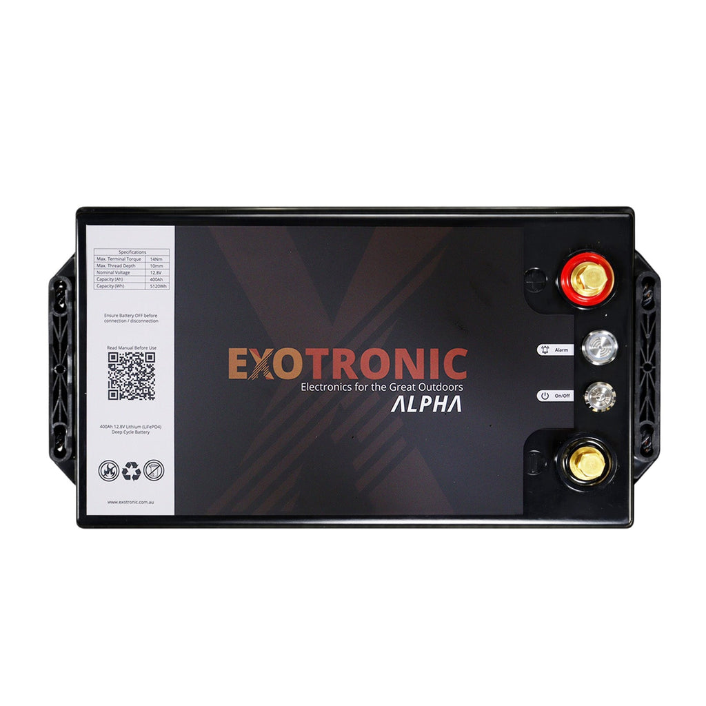 Twin Pack Exotronic 12V 400Ah Alpha IP67 Smart Bluetooth Lithium Battery