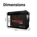 Twin Pack Exotronic 12V 400Ah Alpha IP67 Smart Bluetooth Lithium Battery