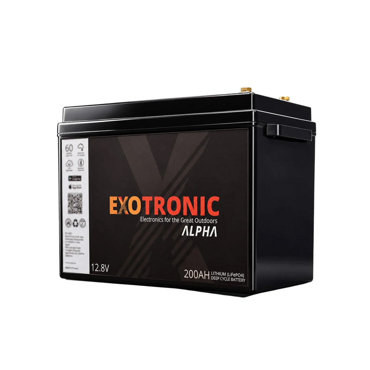 Twin Pack Exotronic 12V 200Ah Alpha IP67 Smart Bluetooth Lithium Batteries