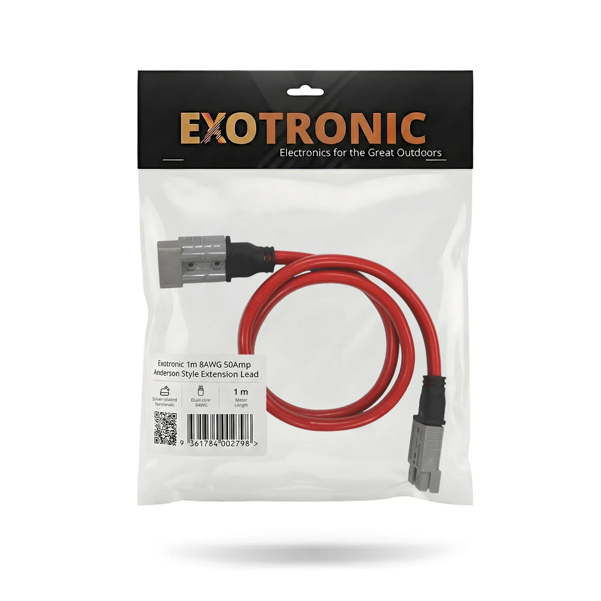 Exotronic 1m 8B&S / 8AWG 50A Anderson Style Extension Lead