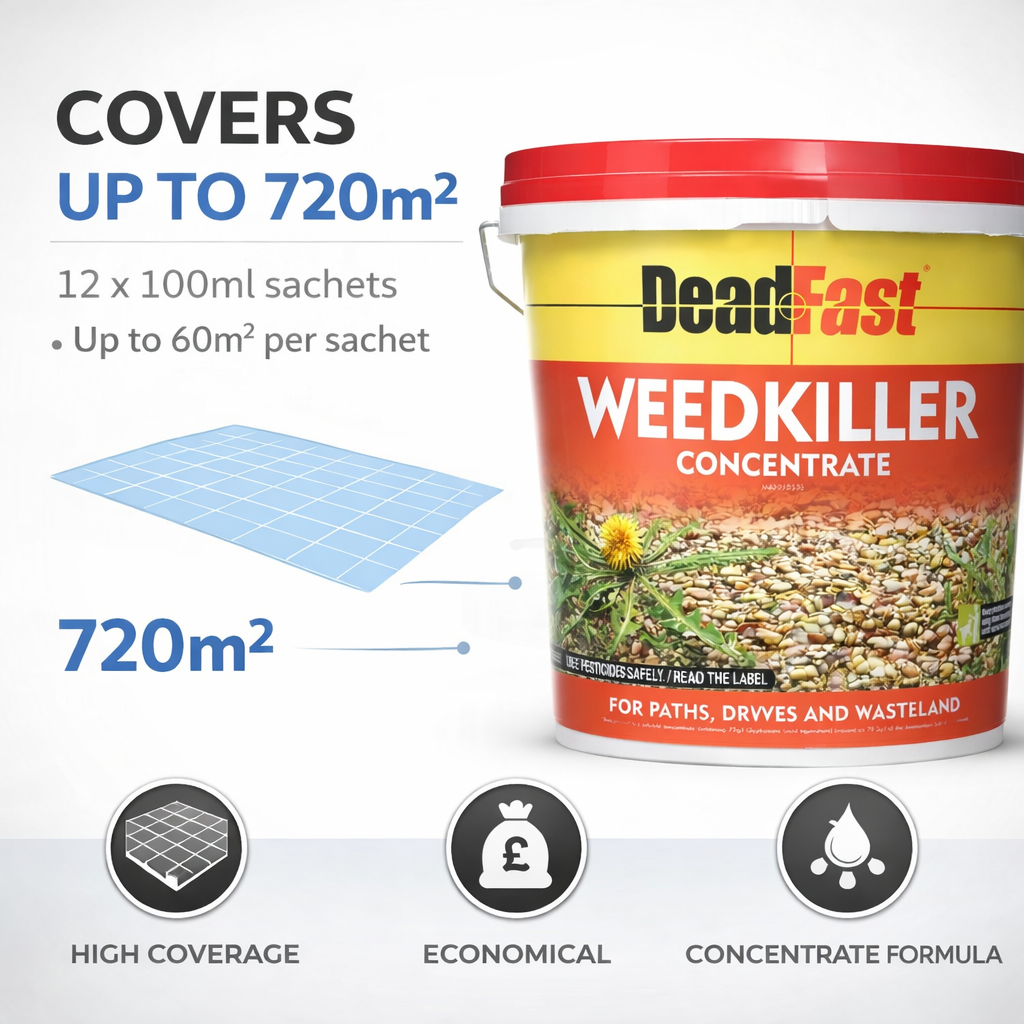 Deadfast Weedkiller Concentrate for Paths and Drives 12x 100ml Tub