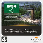 4lite Antheia Solar IP54 Die-Cast Aluminium LED Outdoor Step Light with Built in PIR Motion Sensor