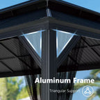 Alora 24 x 14 ft Aluminum Hardtop Gazebo with Galvanized Double Roof and Textilene Netting