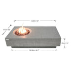 Metropolis 56-Inch Rectangular Concrete Propane Fire Table with Lava Rocks and Cover