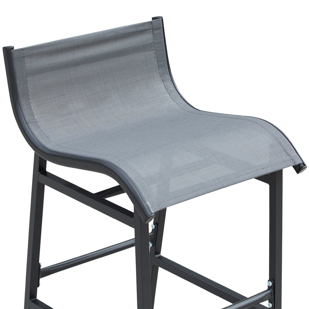 3-Piece Bar Height Outdoor Bistro Set for 2, Charcoal Gray