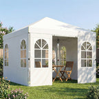 9.6' x 9.6' Pop Up Canopy Tent with Sidewalls, White