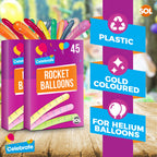 Rocket Balloons and Pipes | Striped Noisy Birthday Party Bag Filler | 45 Pack