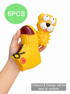 6PCS Dog Squeaky Toys Puppy Chew Pet Teeth Cleaning Toy Durable Rubber Dogs