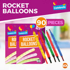 Rocket Balloons and Pipes | Striped Noisy Birthday Party Bag Filler | 45 Pack