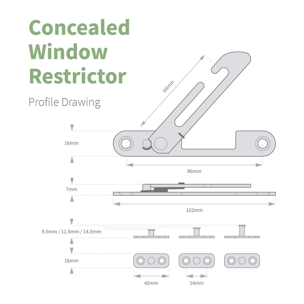 Universal Concealed Window Restrictor Kit