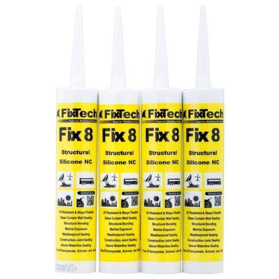 Fixtech Black Fix8 Structural Silicone 300ml Cartridge