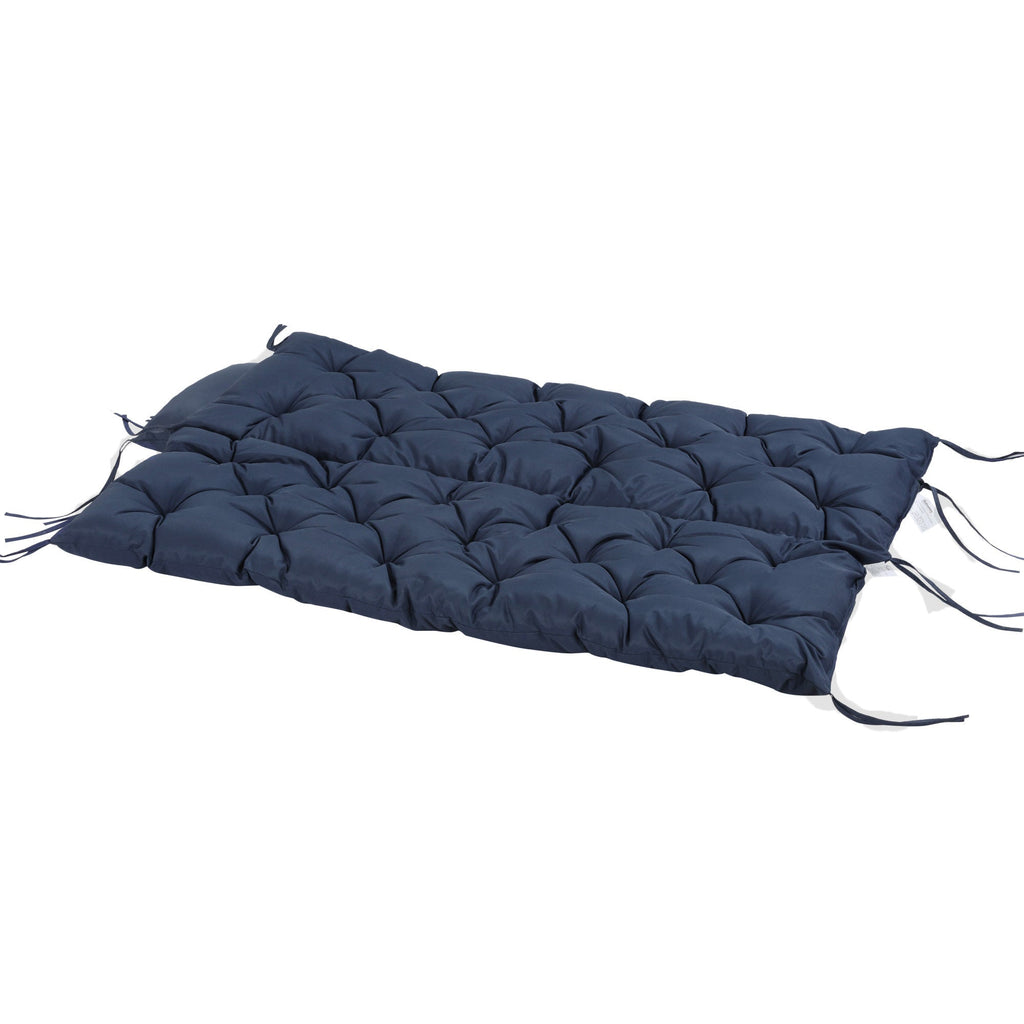59"x38" Tufted Bench Cushion for Outdoor 3-Seater Furniture, Dark Blue