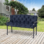 59"x38" Tufted Bench Cushion for Outdoor 3-Seater Furniture, Dark Blue