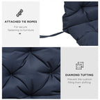 59"x38" Tufted Bench Cushion for Outdoor 3-Seater Furniture, Dark Blue