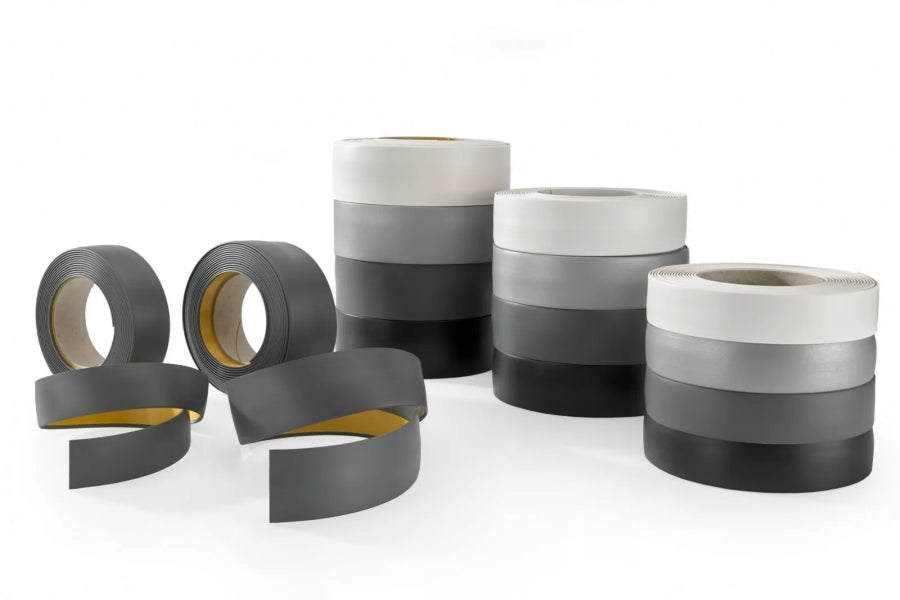 5m Length – Self-Adhesive PVC Cover Strip Flat Bar Black White Anthracite Plastic Roll